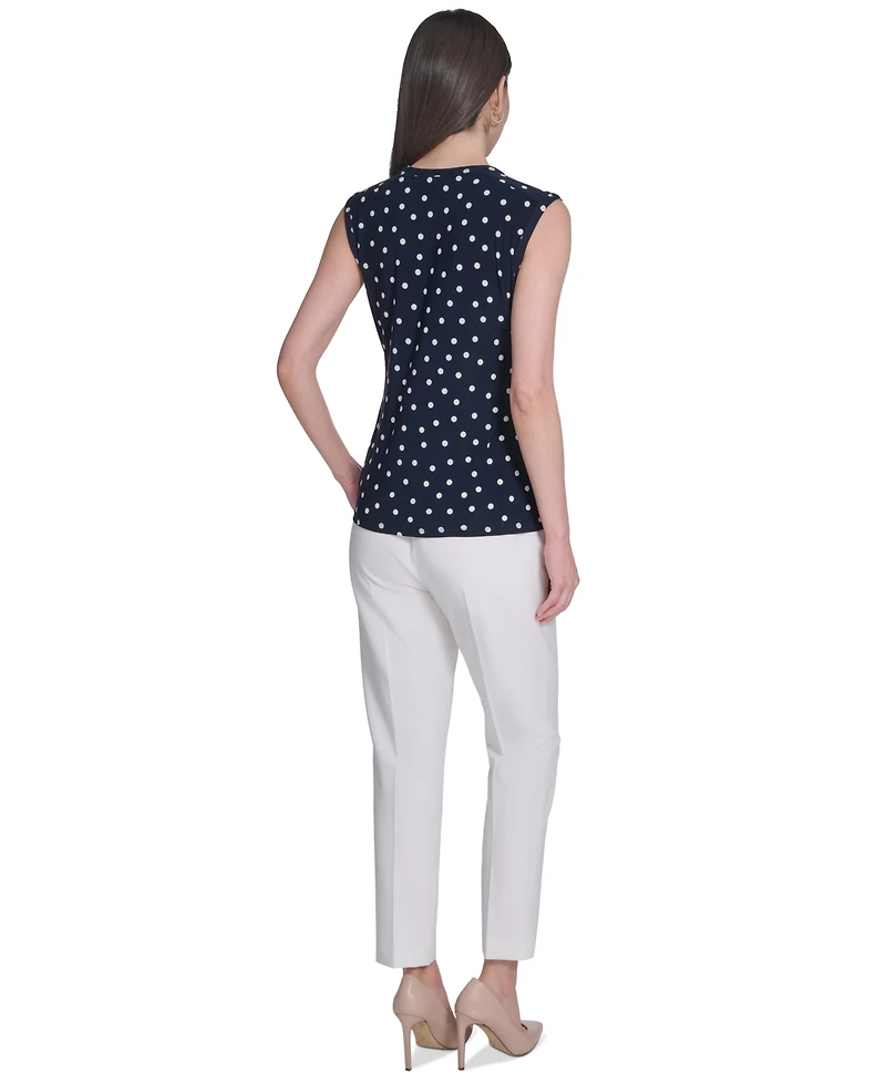 Tommy Hilfiger Women's Sleeveless Polka Dot Top