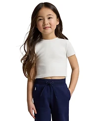 Polo Ralph Lauren Girls' 2T-6X Ribbed Crewneck Boxy T-Shirt