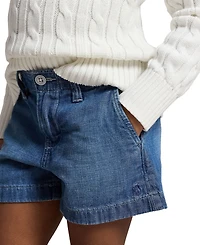 Polo Ralph Lauren Girls' 2T-6X Zip Fly Denim Shorts