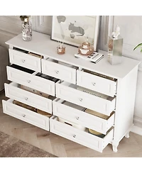Homsee Modern 9 Drawer Dressing Table and 2 Drawer Bedside Table, Chest and Nightstand, Created for Macy's