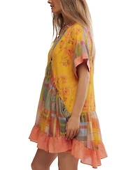 Free People Women's Agnes Printed V-Neck Cotton Oversized Dress