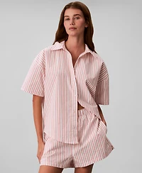 Calvin Klein Women's Striped Short-Sleeve Pajama Shirt