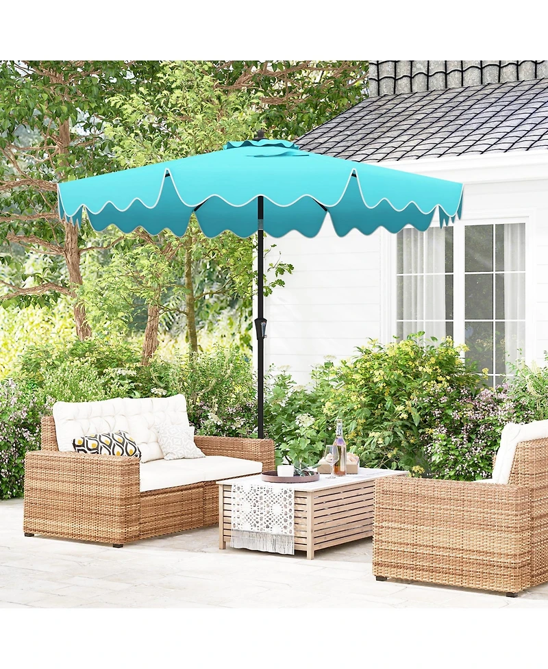 Sugift 9 ft Patio Umbrella with Crank Handle and Push Button Tilt