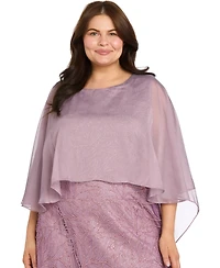 R & M Richards Plus Novelty Glitter Short Dress