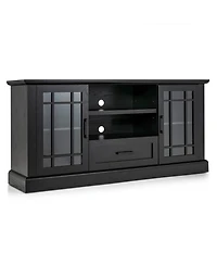 Sugift Tv Stand for TVs up to 70 in with Glass Doors and Storage