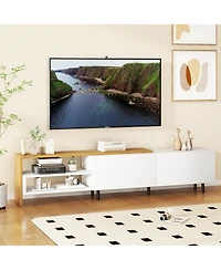 Sugift Modern Tv Stand for TVs up to 80 in with Cabinets and Shelves