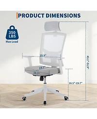gaomon 350 lb Heavy Duty Ergonomic Office Chair with Adjustable Headrest, Lumbar Support, and Flip-Up Arms
