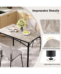 Sugift Rectangular Modern Sintered Stone Dining Table for Four