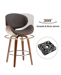 Dyhome Bar Stools Set of 3, 28 Inches Modern Counter Height with High Back Metal Legs, Upholstered Tall Barstools for Kitchen Island, Cafe,