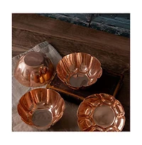 Coppermill Kitchen, Vintage Inspired Copper Fluted Bowls with Crown Engraving - Set of 2