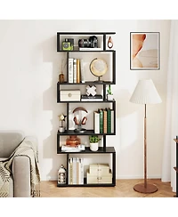 Slickblue Tall 6-Shelf Bookshelf with Anti-Tipping Hardware