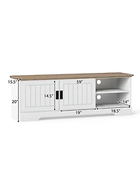 Sugift Farmhouse Tv Stand for TVs up to 65 in with Sliding Doors