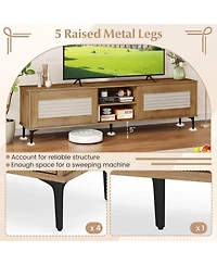 Sugift Tv Stand for TVs up to 70 in with Fluted Front Design