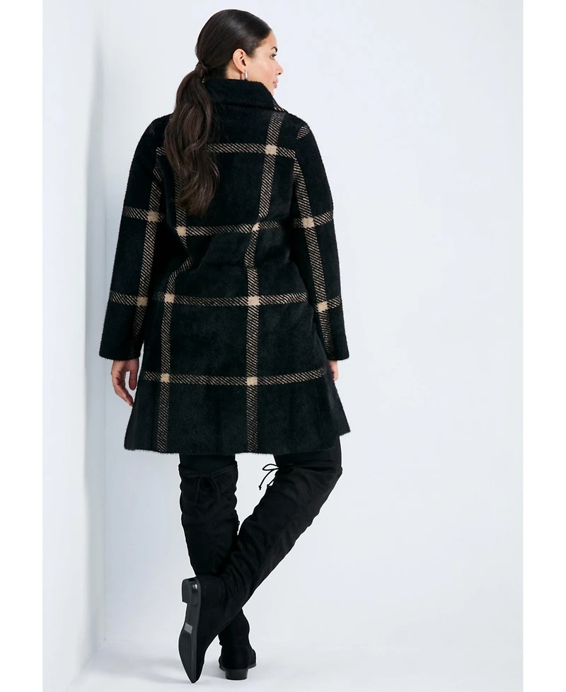 Avenue Plus Gigi Check Sweater Coat