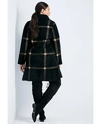 Avenue Plus Gigi Check Sweater Coat