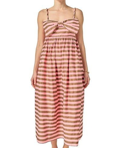 English Factory Women's Striped Midi Dress