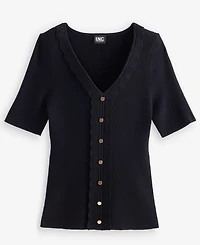 I.n.c. International Concepts Women's Short Sleeve V-Neck Cardigan