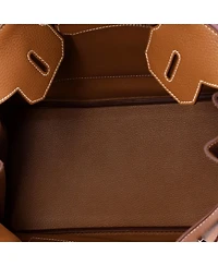 Pre-Owned HERMES Birkin 30 Handbag Brown Togo with Palladium Hardware
