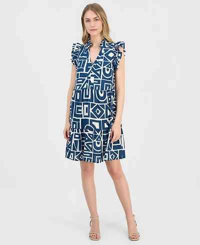 Sandra Darren Petite Ruffled Tiered Shift Dress