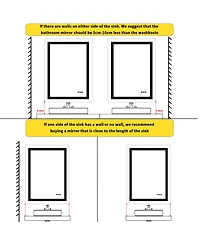 Luvodi Led Bathroom Mirror with Gold Frame 3 Color Temperature Anti-Fog