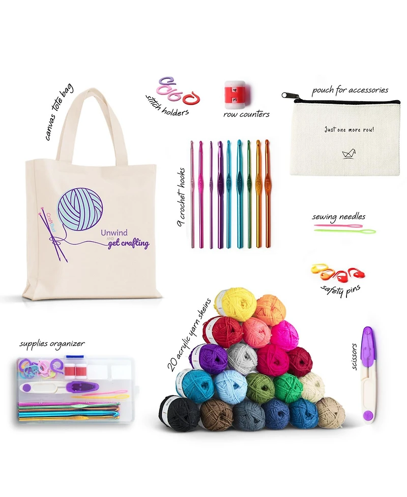 Hearth & Harbor 43 Piece Crochet Kit for Beginners Adults & Kids