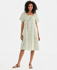 Style & Co Women's Printed Square-Neck Midi Dress, Macy's Exclusive