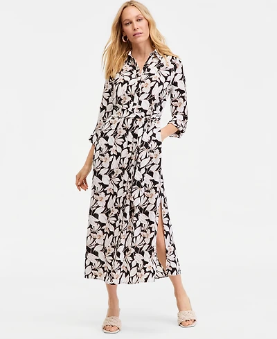 I.n.c. International Concepts Women's Printed Button-Front Maxi Dress, Macy's Exclusive