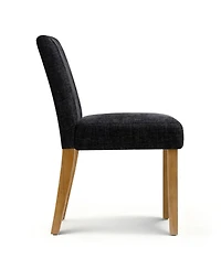 Maison Boucle Linen Upholstered Solid Wood Dining Chair, Set of 2