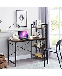 Sugift 47.5 Inch Writing Study Computer Desk with 4-Tier Shelves