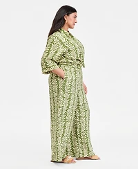 I.n.c. International Concepts Plus Printed High Rise Wide Leg Pants