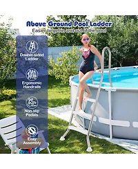 Sugift 75.6" A-Frame Above Ground Pool Ladder for Pools up to 55