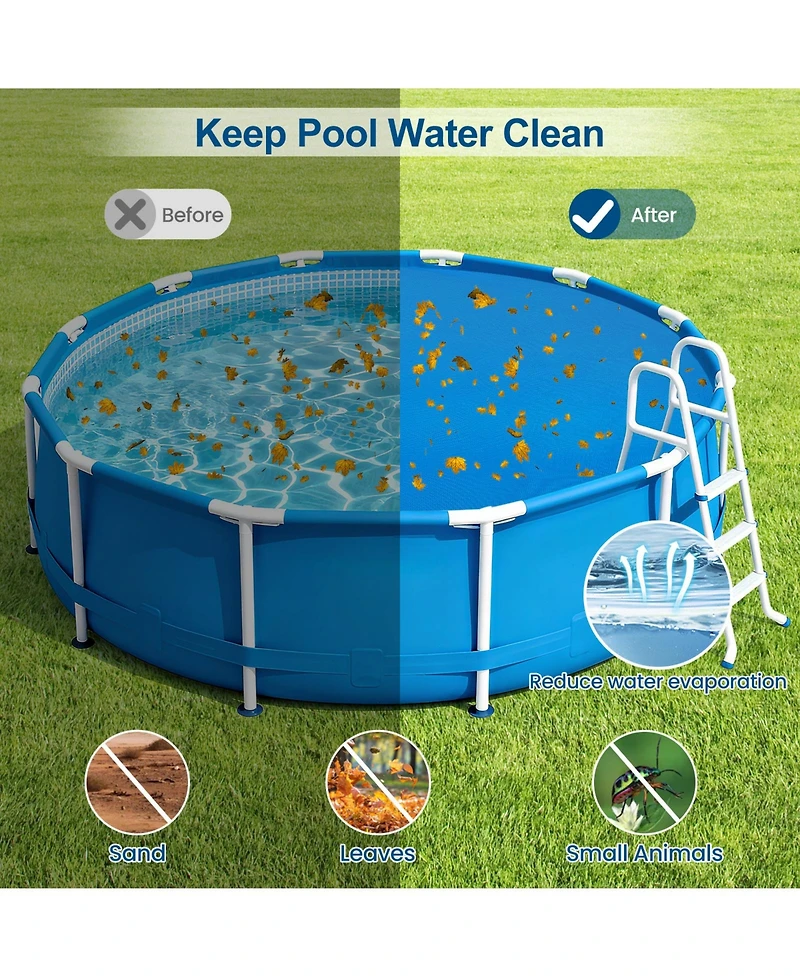 Sugift 8 ft Round Solar Pool Cover 12 Mil for In Ground Pools