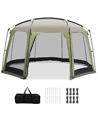 Sugift Six to Eight Person Canopy Tent with Zippered Door