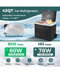 Sugift 12V Portable Car Refrigerator 42 Quart with Touch Panel
