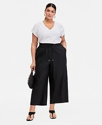 I.n.c. International Concepts Plus Cap-Sleeve V-Neck T-Shirt, Macy's Exclusive
