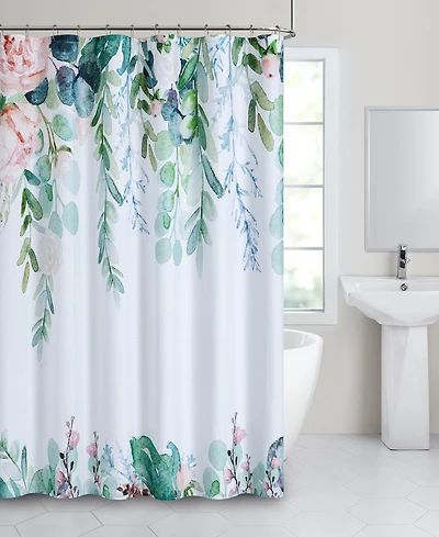 Dainty Home Floral Waterfall Shower Curtain, 70" x 72"