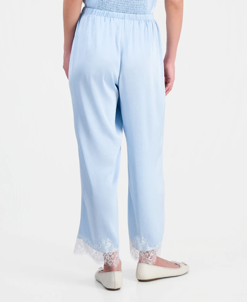 And Now This Petite Satin Lace-Trim Ankle Pants, Macy's Exclusive