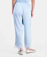 And Now This Petite Satin Lace-Trim Ankle Pants, Macy's Exclusive