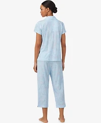 Lauren Ralph Women's Cropped Short Sleeve Pajama Set