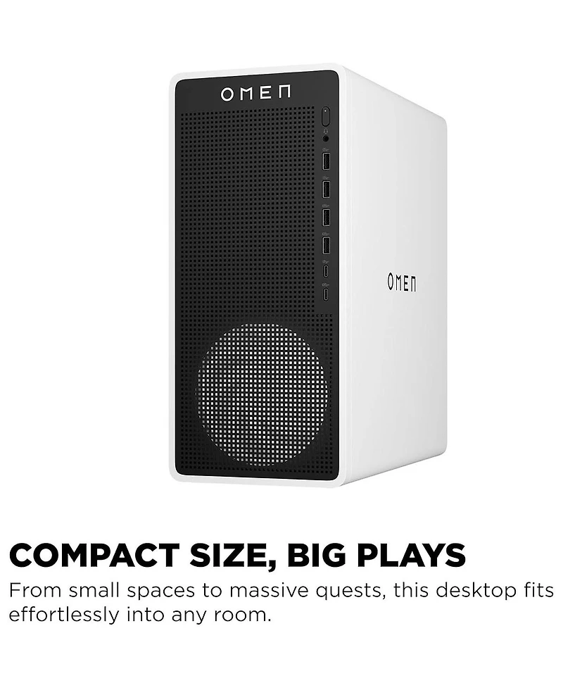 Hp Omen 16L TG03-0030 Gaming Desktop Computer, Amd Ryzen 7 8700G 4.2GHz, 32GB Ram, 1TB Ssd, Nvidia GeForce Rtx 5060 Ti 16GB, Windows 11 Home, Snow