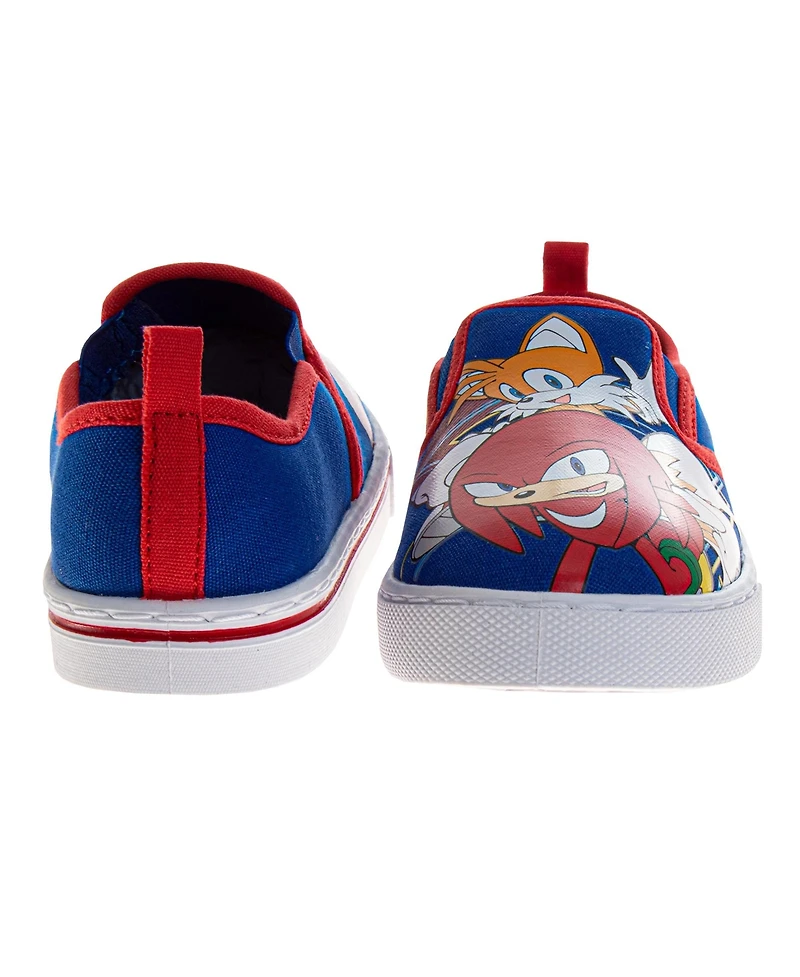 Sonic The Hedgehog Little Boys Ultimate Team Blue Slip On Canvas Shoes (Little 12/ 13-4)