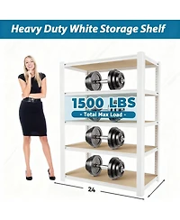 Yigii Adjustable 5-Tier Metal Connector Shelving - Heavy Duty, Boltless, for Kitchen, Pantry, Garage