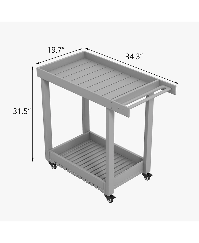 gaomon Utility Rolling Service Cart, 2-Tier Kitchen Food Cart for Home, Office, Warehouse, 500lb Capacity, Easy Maneuver