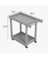gaomon Utility Rolling Service Cart, 2-Tier Kitchen Food Cart for Home, Office, Warehouse, 500lb Capacity, Easy Maneuver