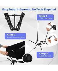 Sugift High Back Portable Camping Chair with Carry Bag and Pillow