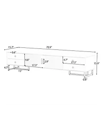 Rainsken Modern Media Console for TVs up to 75", Living Room Entertainment Center with 4 Drawers and 2 Storage Cabinets