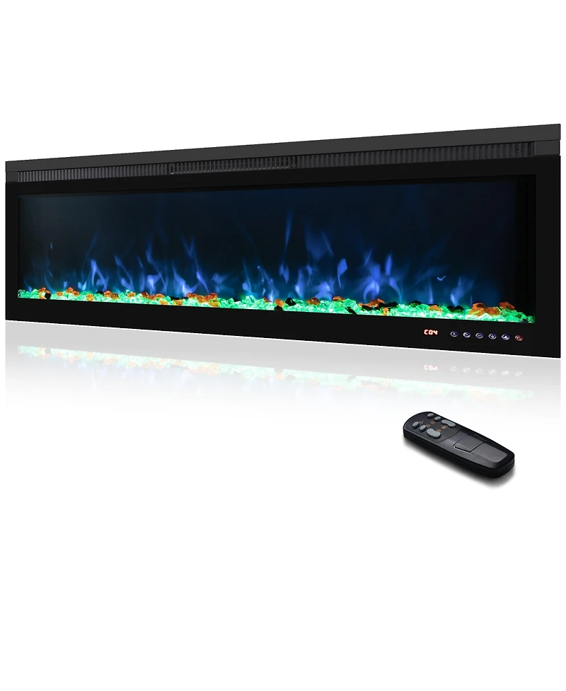 Mondawe Linear Recessed-in Electric Fireplace with Remote Control