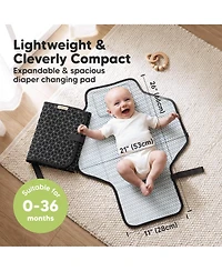KeaBabies Flex Portable Changing Pad for Baby, Travel, Foldable Large Waterproof Baby Diaper Mat Bag