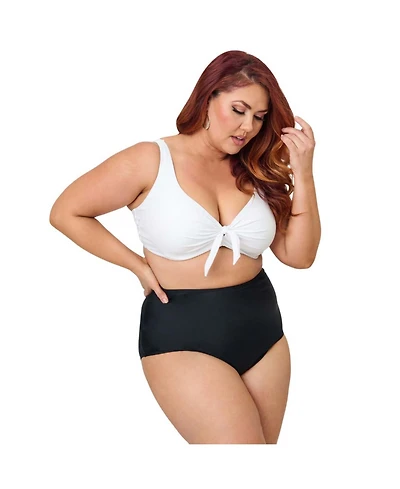 Unique Vintage Plus Size High Waist Louise Bikini Bottom