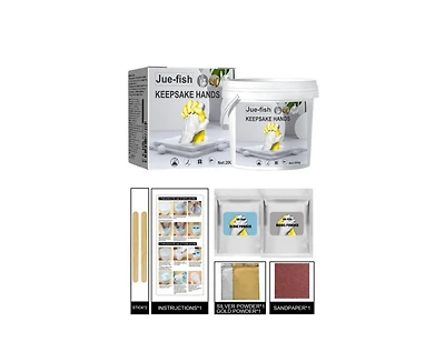 JDiction Diy 3D Hand Casting Kit with Seaweed Extract, Keepsake Mold Set for Couples and Kids, Ideal for Anniversary, Valentine's Day and Home Decor